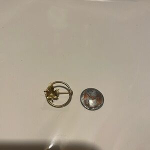 Gold Leaf Brooch with Silver Backing